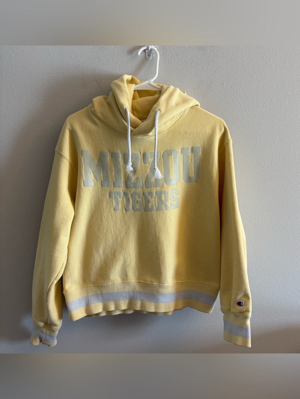 Champion Reverse Weave Womens Hoodie Sz S Yellow Mizzou